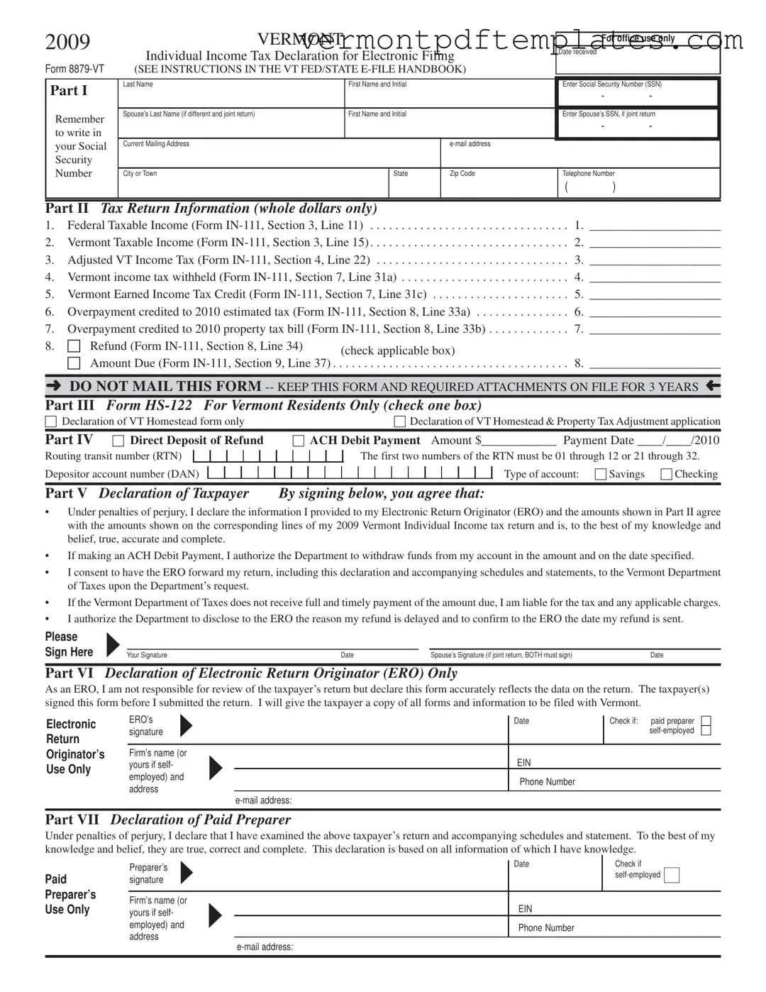 Printable 8879 Vt Template