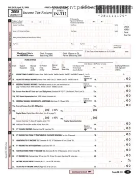 Printable Vermont In 111 Template