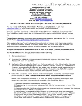 Printable Vermont Non Resident Pharmacy Template