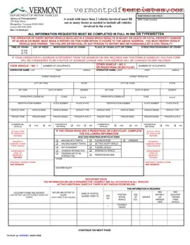 Printable Vermont Report Template