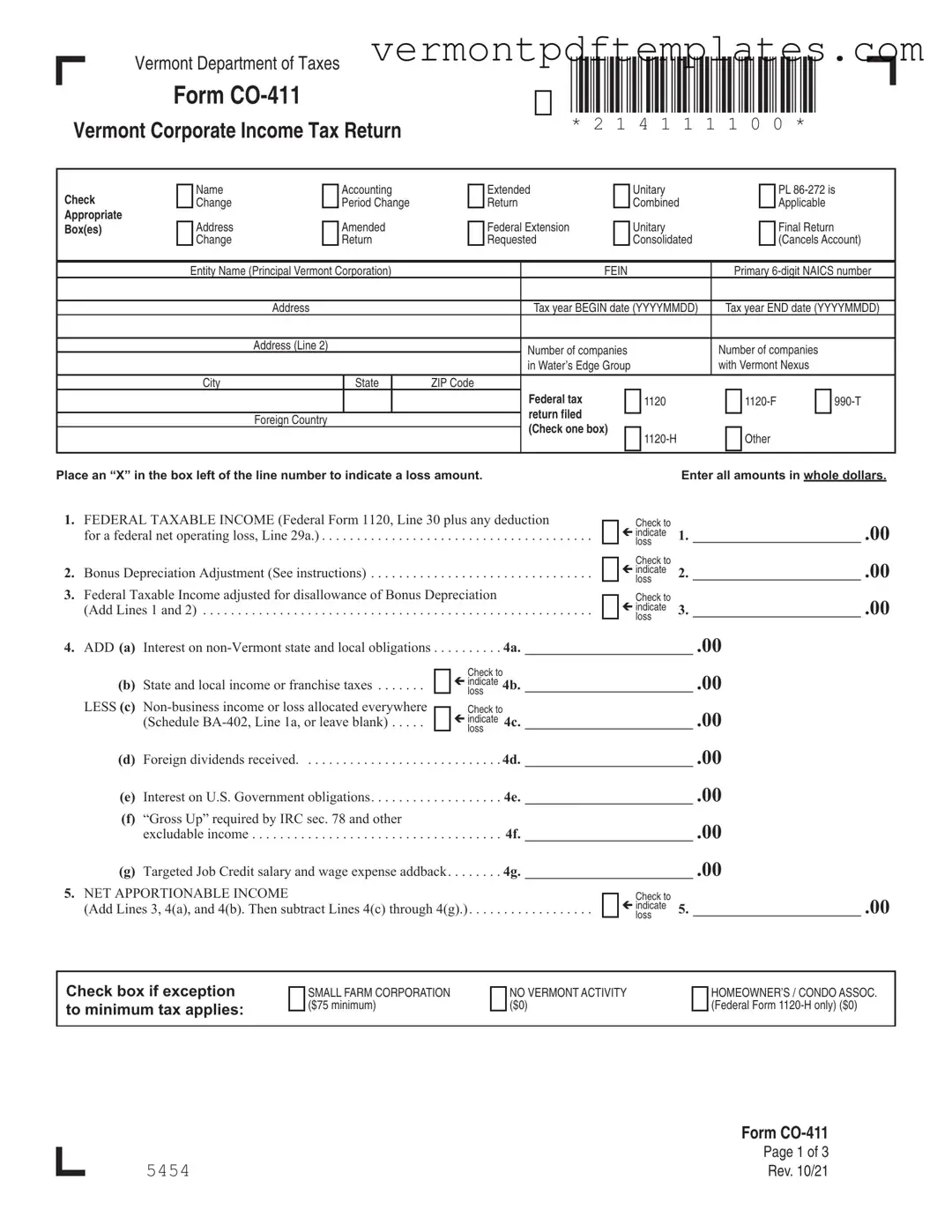 Printable Vt Co 411 Template